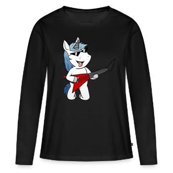 Licorne guitare électrique guitare électrique - T-shirt manches longues Premium bio Femme - noir - Devant - Julia (174cm)
