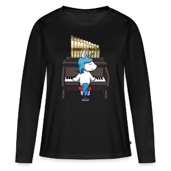 Orgue licorne - T-shirt manches longues Premium bio Femme - noir - Devant - Julia (174cm)