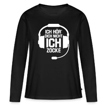 Gamer - Frauen Premium Bio Langarmshirt - Schwarz - Vorne - Julia (174cm)