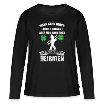 Schornsteinfeger Geschenkidee - Frauen Premium Bio Langarmshirt - Schwarz - Vorne - Julia (174cm)