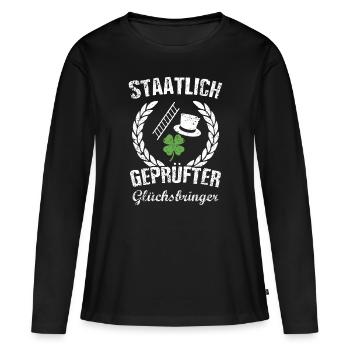 Schornsteinfeger - Frauen Premium Bio Langarmshirt - Schwarz - Vorne - Julia (174cm)