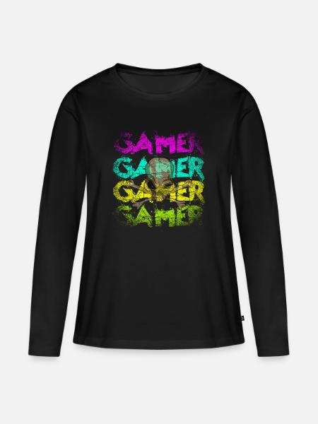 Gamer - Premium økologisk langærmet T-shirt til kvinder - sort