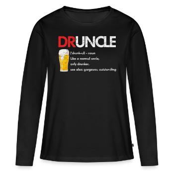 Oncle parrain parrain de boire de la bière - T-shirt manches longues Premium bio Femme - noir - Devant - Julia (174cm)