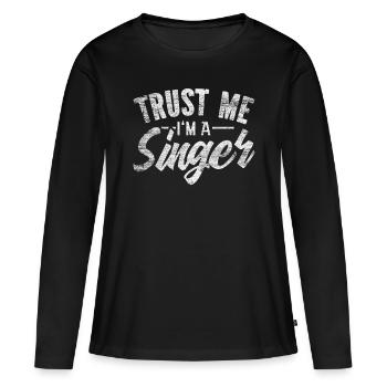 chanteur - T-shirt manches longues Premium bio Femme - noir - Devant - Julia (174cm)
