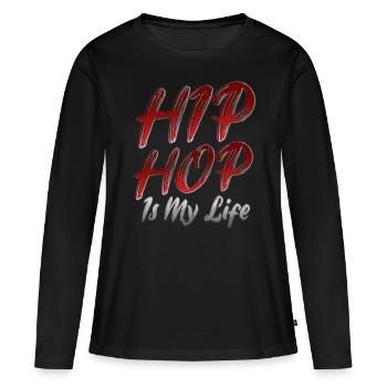 Hip hop - T-shirt manches longues Premium bio Femme - noir - Devant - Julia (174cm)