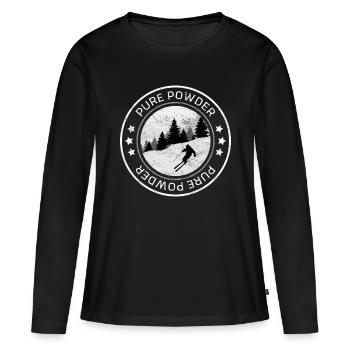 Skieur ski poudreuse poudreuse - T-shirt manches longues Premium bio Femme - noir - Devant - Julia (174cm)