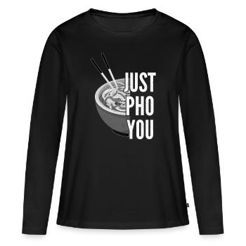 Soupe Pho Bo Pho Soupe asiatique - T-shirt manches longues Premium bio Femme - noir - Devant - Julia (174cm)