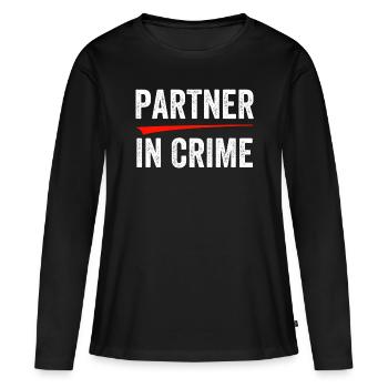 Partenaire dans le crime - T-shirt manches longues Premium bio Femme - noir - Devant - Julia (174cm)