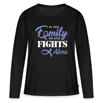 Cadeau de chimio pour le cancer de l'œsophage - T-shirt manches longues Premium bio Femme - noir - Devant - Julia (174cm)