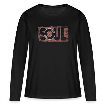 Musique soul - T-shirt manches longues Premium bio Femme - noir - Devant - Julia (174cm)