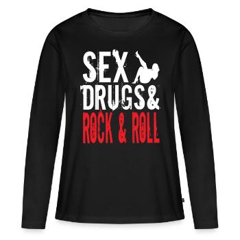 Rock and roll - T-shirt manches longues Premium bio Femme - noir - Devant - Julia (174cm)
