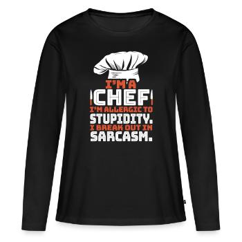 Chefkoch - Frauen Premium Bio Langarmshirt - Schwarz - Vorne - Julia (174cm)