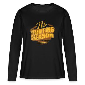 chasseur - T-shirt manches longues Premium bio Femme - noir - Devant - Julia (174cm)