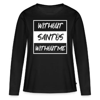 Santos - T-shirt manches longues Premium bio Femme - noir - Devant - Julia (174cm)