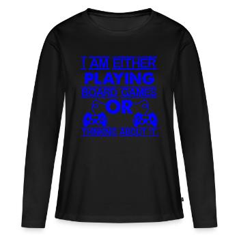 Board games chess RPG gamers board game - Women's Premium Organic Long Sleeve Shirt - black - Front - Julia (174cm)