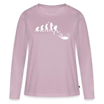 Taucher Evolution - Frauen Premium Bio Langarmshirt - Altrosa - Vorne - Julia (174cm)