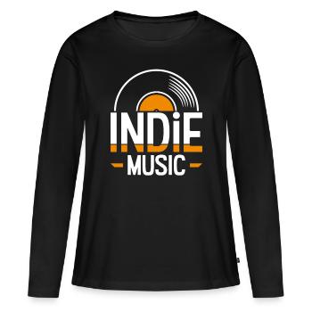 Musique indépendante - T-shirt manches longues Premium bio Femme - noir - Devant - Julia (174cm)