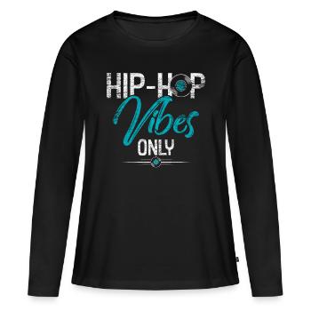 Hip hop - T-shirt manches longues Premium bio Femme - noir - Devant - Julia (174cm)