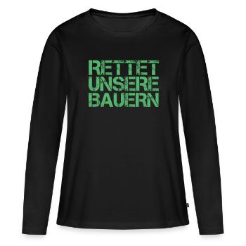 Landwirt Bauer Bauernprotest Protest Demonstration - Frauen Premium Bio Langarmshirt - Schwarz - Vorne - Julia (174cm)