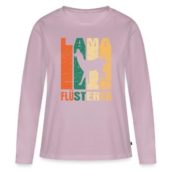 Lama - Frauen Premium Bio Langarmshirt - Altrosa - Vorne - Julia (174cm)