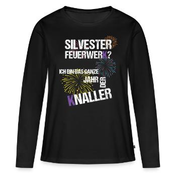 Silvester Neujahr - Frauen Premium Bio Langarmshirt - Schwarz - Vorne - Julia (174cm)