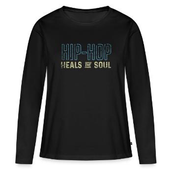Hip hop - T-shirt manches longues Premium bio Femme - noir - Devant - Julia (174cm)