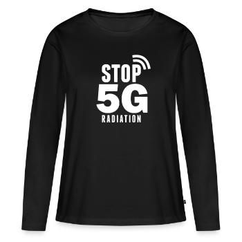 5G Gegner Anti Strahlung 5G - Frauen Premium Bio Langarmshirt - Schwarz - Vorne - Julia (174cm)