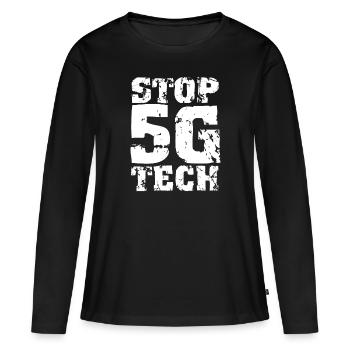 Strahlung 5G Stoppen 5G Gegner Anti 5G Technologie - Frauen Premium Bio Langarmshirt - Schwarz - Vorne - Julia (174cm)