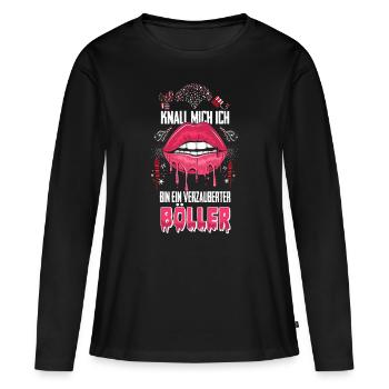 JE SUIS UN T-SHIRT ENVOÛTANT - T-shirt manches longues Premium bio Femme - noir - Devant - Julia (174cm)