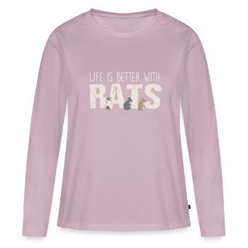 rats - Women's Premium Organic Long Sleeve Shirt - dusky pink - Front - Julia (174cm)