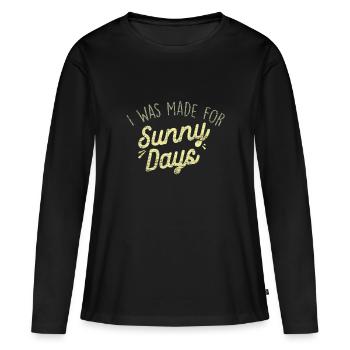 Printemps - T-shirt manches longues Premium bio Femme - noir - Devant - Julia (174cm)