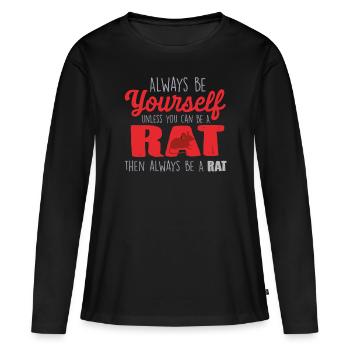 rat - Women's Premium Organic Long Sleeve Shirt - black - Front - Julia (174cm)