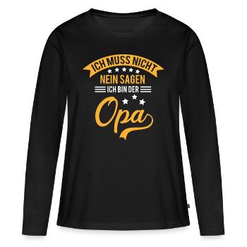bester Opa - Frauen Premium Bio Langarmshirt - Schwarz - Vorne - Julia (174cm)