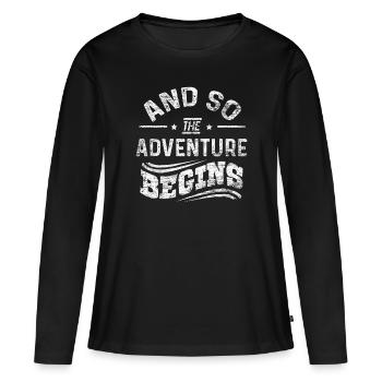 aventure - T-shirt manches longues Premium bio Femme - noir - Devant - Julia (174cm)