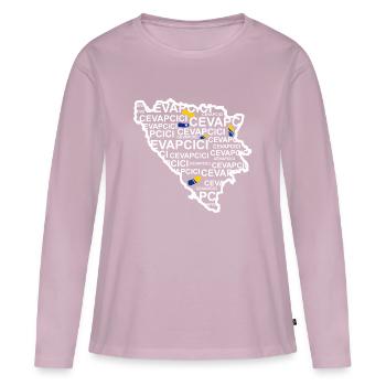 Cevapcici Bosnien Hackfleisch Wurst - Frauen Premium Bio Langarmshirt - Altrosa - Vorne - Julia (174cm)