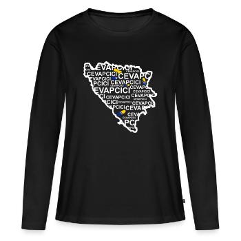 Cevapcici Bosnien Hackfleisch Wurst - Frauen Premium Bio Langarmshirt - Schwarz - Vorne - Julia (174cm)