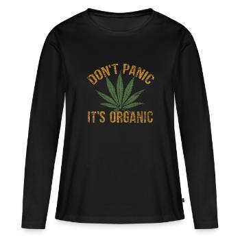 Cannabis - T-shirt manches longues Premium bio Femme - noir - Devant - Julia (174cm)