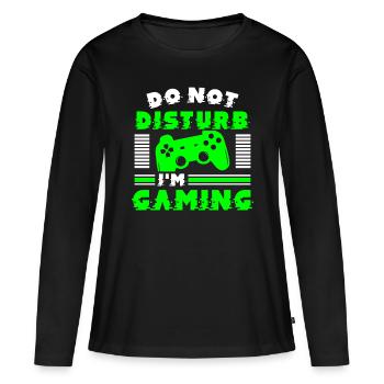 Gaming - T-shirt manches longues Premium bio Femme - noir - Devant - Julia (174cm)