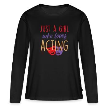 Actrice - T-shirt manches longues Premium bio Femme - noir - Devant - Julia (174cm)