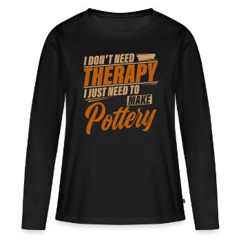 Töpfern - Frauen Premium Bio Langarmshirt - Schwarz - Vorne - Julia (174cm)