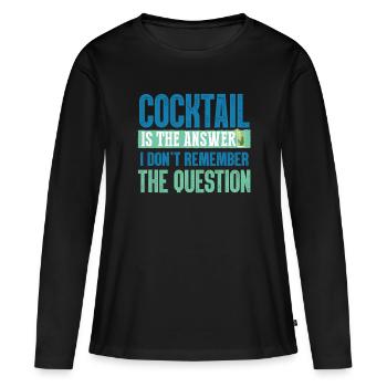 cocktails - T-shirt manches longues Premium bio Femme - noir - Devant - Julia (174cm)