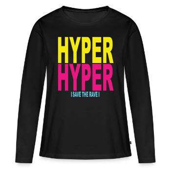 90er Neunziger Party Neunziger Techno 90 Jahre - Frauen Premium Bio Langarmshirt - Schwarz - Vorne - Julia (174cm)