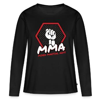 MMA - T-shirt manches longues Premium bio Femme - noir - Devant - Julia (174cm)