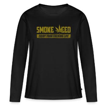 Weed cannabis - Women's Premium Organic Long Sleeve Shirt - black - Front - Julia (174cm)