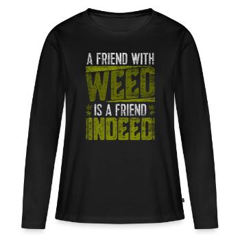 cannabis - Women's Premium Organic Long Sleeve Shirt - black - Front - Julia (174cm)