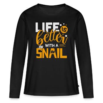slug - Women's Premium Organic Long Sleeve Shirt - black - Front - Julia (174cm)