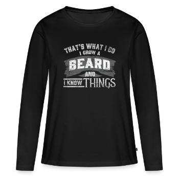 Bart - Frauen Premium Bio Langarmshirt - Schwarz - Vorne - Julia (174cm)