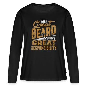 Bart - Frauen Premium Bio Langarmshirt - Schwarz - Vorne - Julia (174cm)