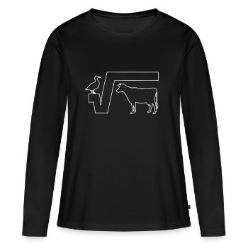 Mathe Ente Wurzel aus Kuh - Frauen Premium Bio Langarmshirt - Schwarz - Vorne - Julia (174cm)