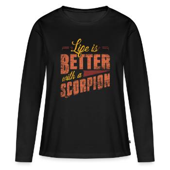 Scorpion - T-shirt manches longues Premium bio Femme - noir - Devant - Julia (174cm)